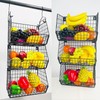 3 Tier Hanging Foldable Wire Baskets Closet Organizer Clothes Shelves