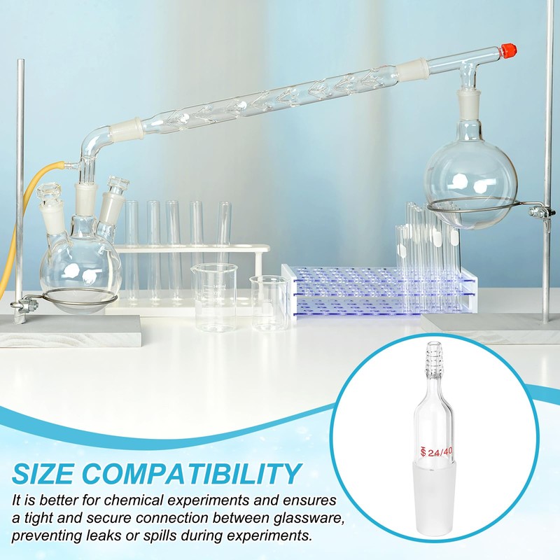 PATIKIL Glass Distillation Adapter, 1 Pcs 24/40 Borosilicate Glass Outer