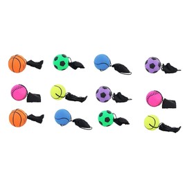 12 pcs Return Rubber Sport Ball on Nylon String with Wrist Band for Exercise or Play