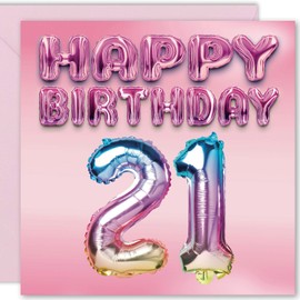 Cult Kitty 21th Birthday Card Women - Women 21st - Daughter 21th Birthday Card, Funny 21th Birthday Cards for Women, Happy 21th Birthday Card