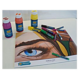 KREUL 17890 - Triton Acrylic Marker edge, 6 Stifte, Keilspitze, Strichstärke circa 1 bis 4 mm, auf Wasserbasis, Acrylmalstifte zur Gestaltung von Papier, Holz, Stein und vielem mehr