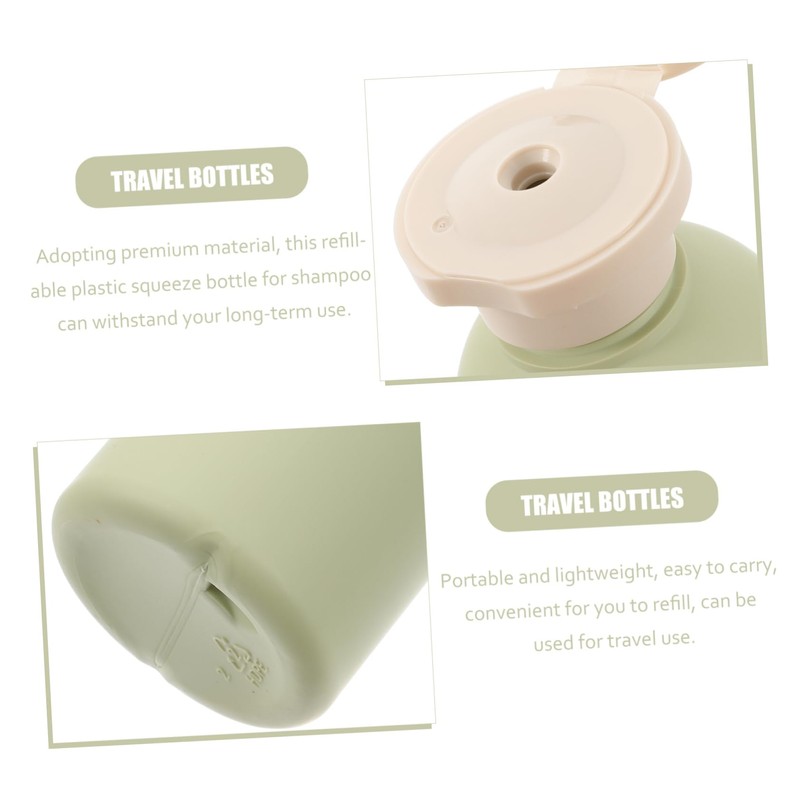 Minkissy 5pcs Travel Empty Bottles Refillable Flip Cap Shampoo Bottles