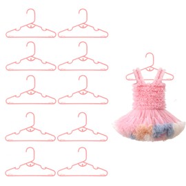 SUNTRADE 10pcs Baby Nursery Closet Hangers,Non-Slip Laundry Infant Pant Hanger for Newborn Clothes Gift,Save Space Child Coat Hanger for Girl Boy Toddler Kid (Pink)