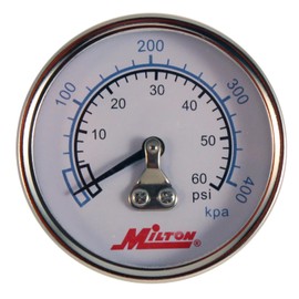 Milton Mini Pressure Dial Gauge, Brass, 1/4" NPT (1190)