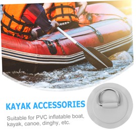 HONMEET Pack of 5 Rubber Boat Rope Buckle Kit Kayak Inflatable Boat Accessories D Ring Pad Eye D Ring Patch Small Paddle Board D Rings Paddle Board Accessories Stainless Steel