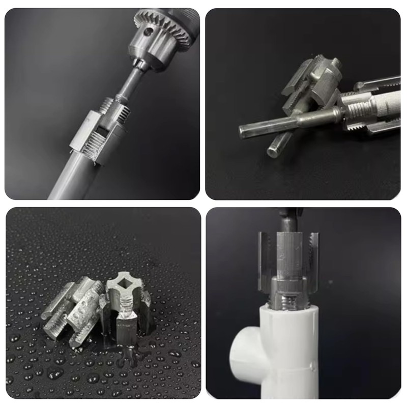 Pipe Threading Tool for Inner & Outer Threads, 2-in-1 Pipe