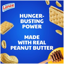 Lance Sandwich Crackers, Captain's Wafers Peanut Butter and Honey, 10 Packs, 6 Sandwiches Each