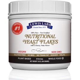Nutritional Yeast Flakes Seasoning, Nooch for Vegan Cheese Powder Substitute 1 lb - 100% Pure Non Fortified, Unsweetened - Kosher, Gluten Free, Non GMO, Plant Based Protein, Dairy Free