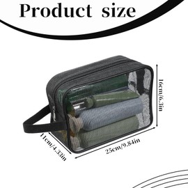 Gsbnjuy Mesh Shower Caddy Bag for Bathroom Gym Black Portable Toiletry Organizer Gym Shower Mesh Bag Quick Dry Tote Bags with Zipper for Hanging Women Men Dorm Camping Swimming Beach