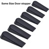 6 Pack Door Stop Wedges Black Rubber Door Stoppers for