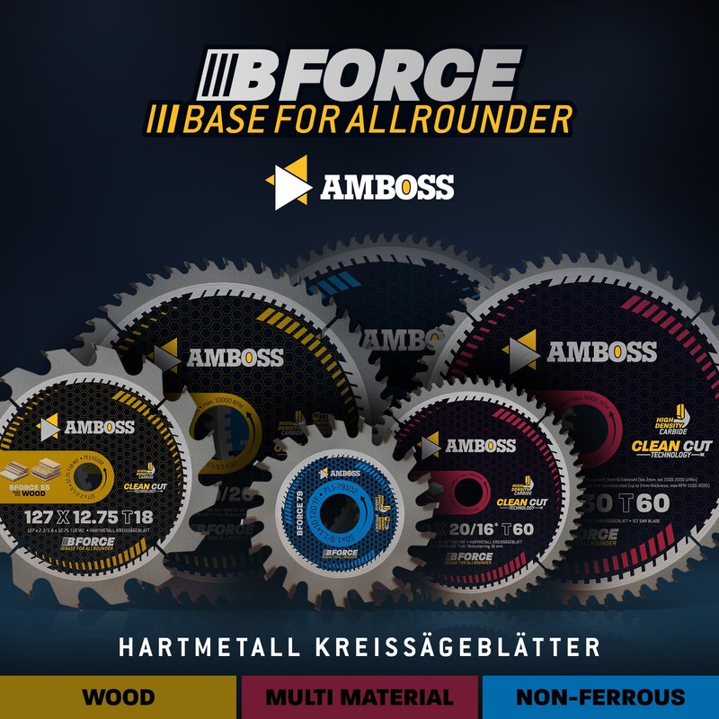 AMBOSS WERKZEUGE HM Circular Saw Blade, 160 x 20/16, Z60,