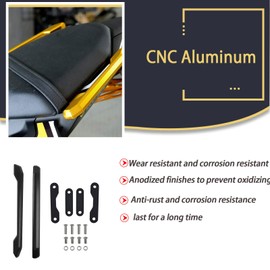 SHINKXMT Fit for Ya-ma-ha MT09 FZ09 Passenger Rear Seat Grab Bar Hand Rail Handlebar CNC Aluminum Motorcycle Parts MT 09 FZ 09 2013 2014 2015 2016 2017 2018 2019 2020 (Black)
