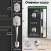 MAXECURITY Silver Front Door Handle and Deadbolt Set, Classic Lock