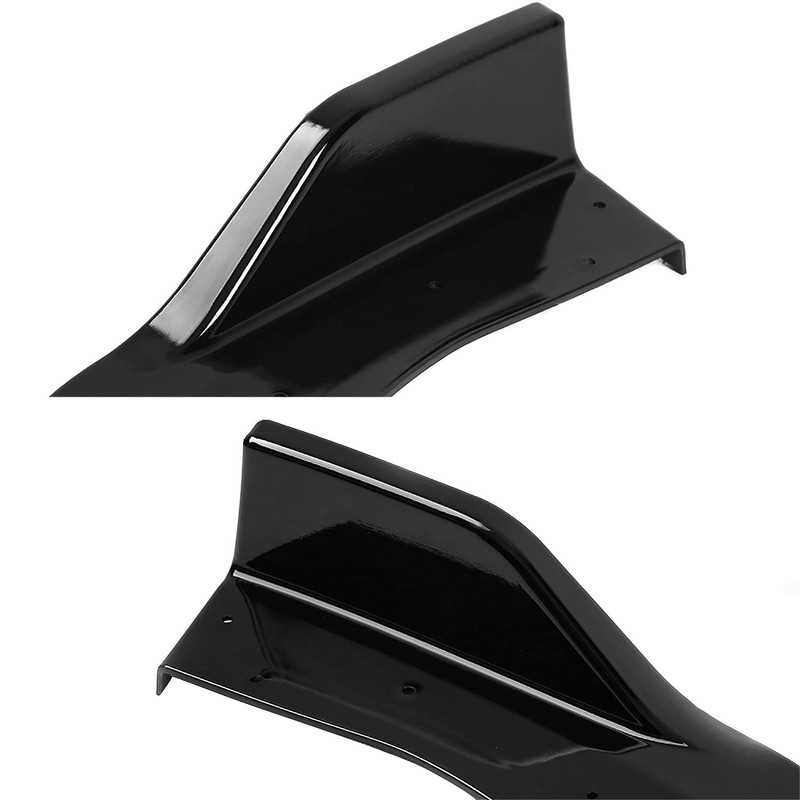 Spec-D Tuning Glossy Black Front Bumper Lip Spoiler Splitter 3PC