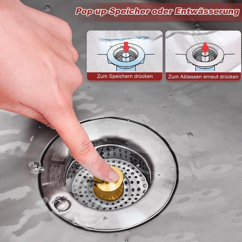 Kitchen Sink and Sink Drain Plug Sink Strainer Insert Drain