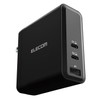 Elecom MPA-ACCP96140BK USB Charger, PD Compatible, 140W, 2 USB-C to