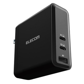 Elecom MPA-ACCP96140BK USB Charger, PD Compatible, 140W, 2 USB-C to 2, USB-A to PSE Technology, Compatible with Macbook Pro, 16 inch, etc., Black