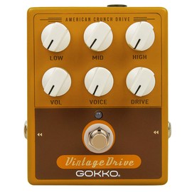 GOKKO VINTAGE BOX GK-33 - Vintage Amp Simulator Pedal with Fender 57 Deluxe Tone, 6-Band EQ, All-Analog Circuit, Rugged Aluminum Casing - Perfect for Clean to Overdrive Sounds