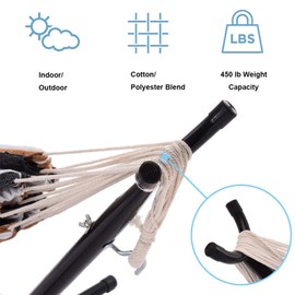 Zeyacaif Hammock Swing with Stand for Adults Space Saving Steel Includes Portable Carrying Case Capacity 450lbs