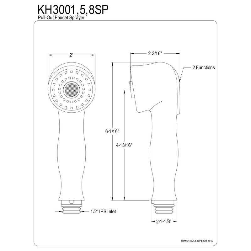 Kingston Brass Gourmetier KH3005SP Pull-Out Kitchen Faucet Sprayer, Oil Rubbed