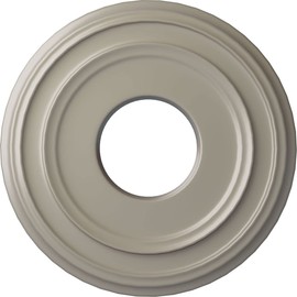 Ekena Millwork CM12CLPWS Classic Ceiling Medallion, 12 3/8"OD x 4"ID x 1 1/8"P, Hand-Painted Pearl White