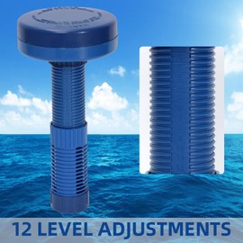 Mini Premium Floater Dispenser for Spa, Hot Tube and Small Pools, 1-1.8'' Floating Bromine Holder for Indoor & Outdoor Swimming Pools, Adjustable Chemical Float from 0 to 12 Flow Control (All Blue)