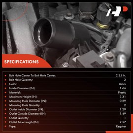 A-Premium Engine Coolant Thermostat Housing Compatible with Jeep Wrangler JK 2007 2008 2009 2010 2011 V6 3.8L - Replace for# 4666149AA