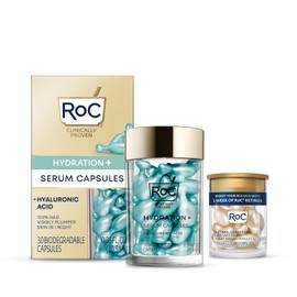 RoC Multi Correxion Hyaluronic Acid Night Serum Capsules (30 CT) + RoC Retinol Capsules (7 CT), Anti-Aging Skin Care, Daily Face Moisturizer and Wrinkle Treatment