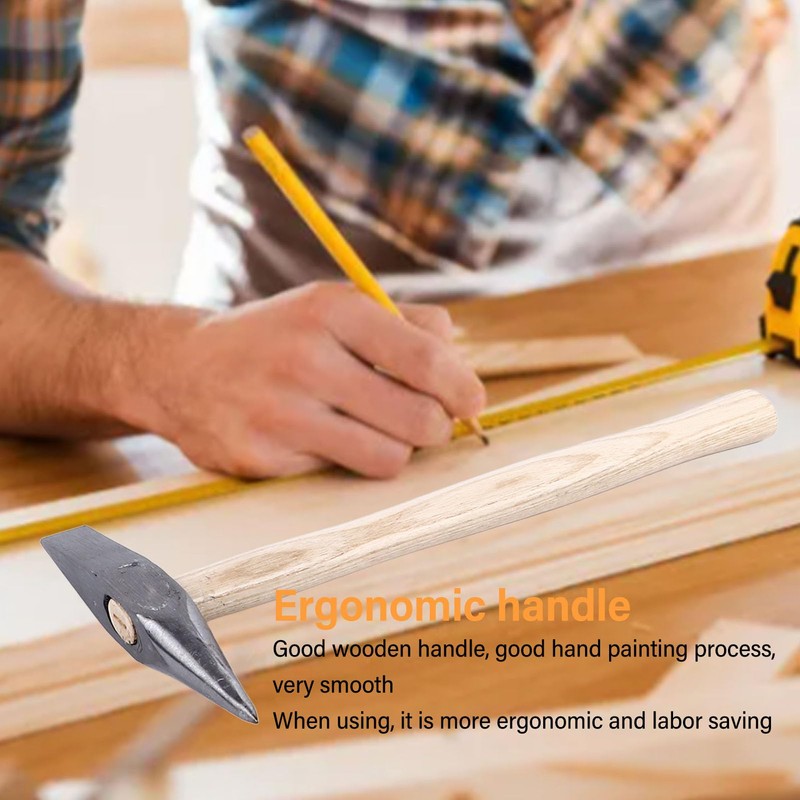 Double Head Hammer with Wooden Handle, Comfortable Grip, Rust Resistant