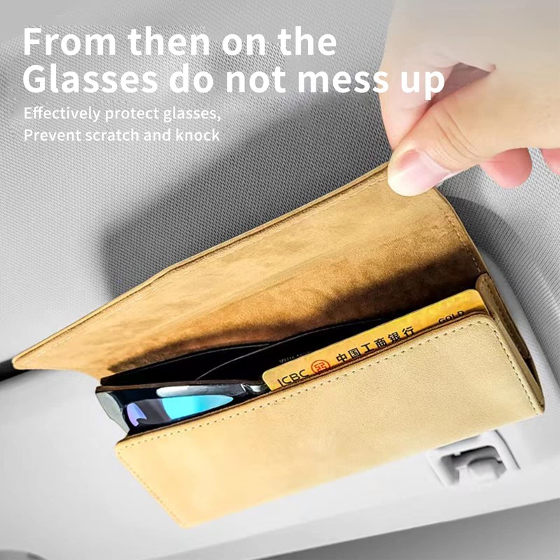 FLYAMAPIRIT Car Glasses Case Sun Visor Sunglasses Holder with Magnetic