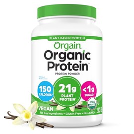 Orgain Organic Vegan Protein Powder, Vanilla Bean - 21g Plant Protein, 6g Prebiotic Fiber, No Lactose Ingredients, No Added Sugar, Non-GMO, for Shakes