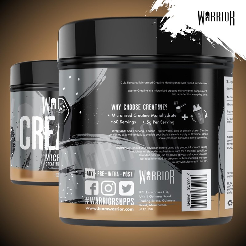 Warrior Creatine Monohydrate Powder 300g – Micronised – Proven to