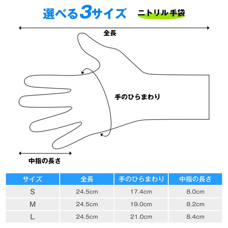 WISH SUN Food Tested Antibacterial Nitrile Gloves, Thick, Powder Free,