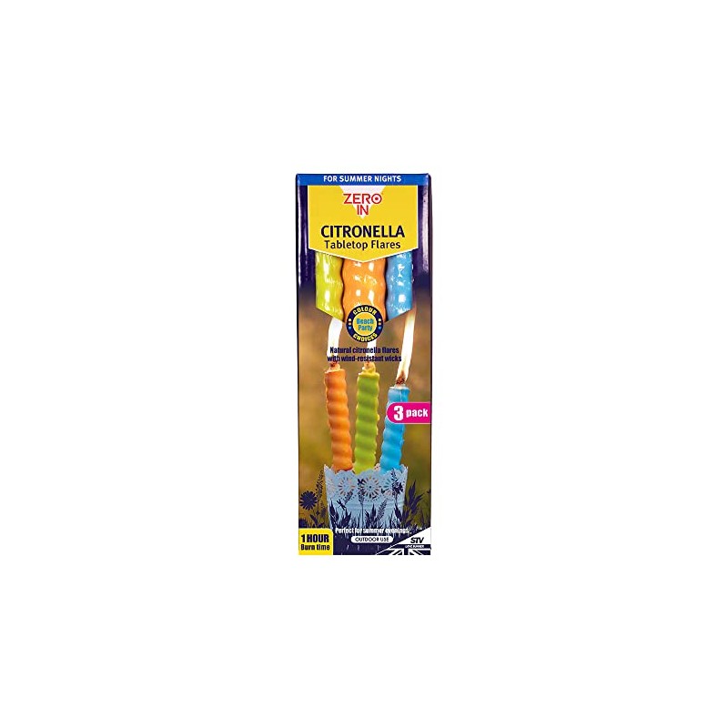 Zero In Citronella Table Top Flares - Beach Party -