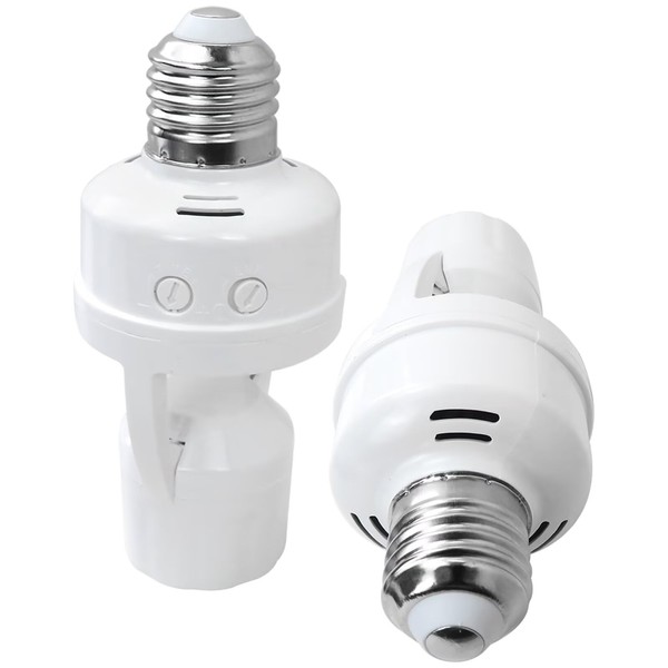 Qblahip 2X Motion Activated Light Sockets Replacement, E26/E27 Screw in