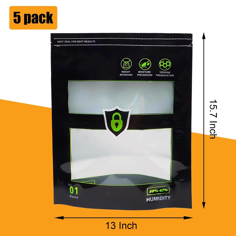 Storage Terp Bags 58%-62% RH 2-Way Humidity Control Bags for