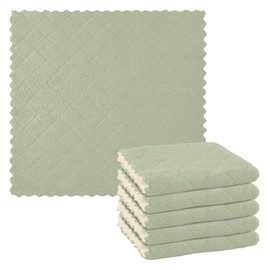 GOODOLD Kitchen Dish Cloths for Washing Dishes 6 Pack - 11"x11" Sage Green Solid Ultra Soft Absorbent Dishcloths, Fast Drying Nonstick Oil Dish Cloths