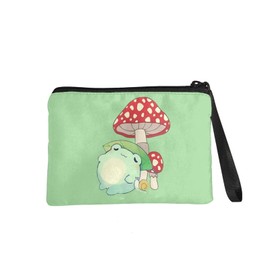 chaqlin Mushroom Frogs Coin Purse,Cute Frogs Mushroom Travel Toiletry Bag Organizer Wallet Bag for Women,Mini Change Wallet Card Cash Shopping Organizer Holder