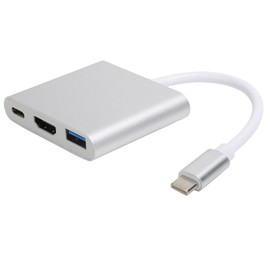USB C Adpater 3.1 3 in 1 Hub Converter Dock High Definition Multimedia Interface 4KSilver