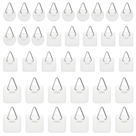 36 Pcs Invisible Plate Hangers for The Wall, 3 Size Plate Hanger Adhesive, 2 Square Sizes (0.96 & 1.25 Inch) & 1 Round (0.84 Inch) for Hanging Pictures for Display, Art, Pictures, Decorative (White)