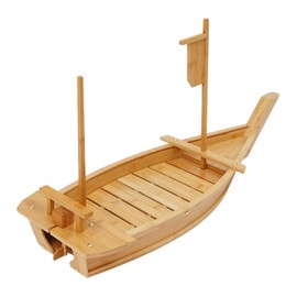 Sushi Boat Serving Tray, 31.5 Inch Large Size Bamboo Sushi Plate for Restaurantware Home
