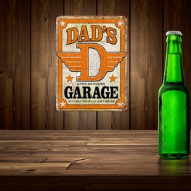 Shawprint Limited Dads Garage Metal Tin Wall Art Novelty Gift 10” x 8” 97M