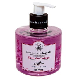 Maison du Savon de Marseille - French Liquid Soap made with Organic Olive Oil - Cherry Blossom Fragrance - 330 ml Hand Wash