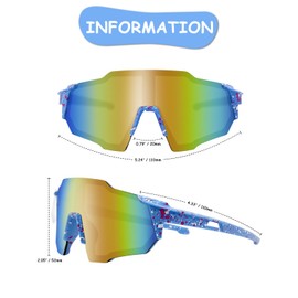 TTOAOKE Kids Sunglasses Youth Baseball Glasses for Sports & Cycling Lightweight Anti-Glare Softball Goggles for Boys & Girls (BF013)