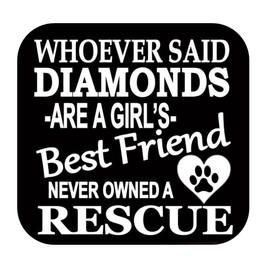 Dog Rescue Diamonds TP 452 Sticker 6" Decal rescue dog mom treats toys kennel
