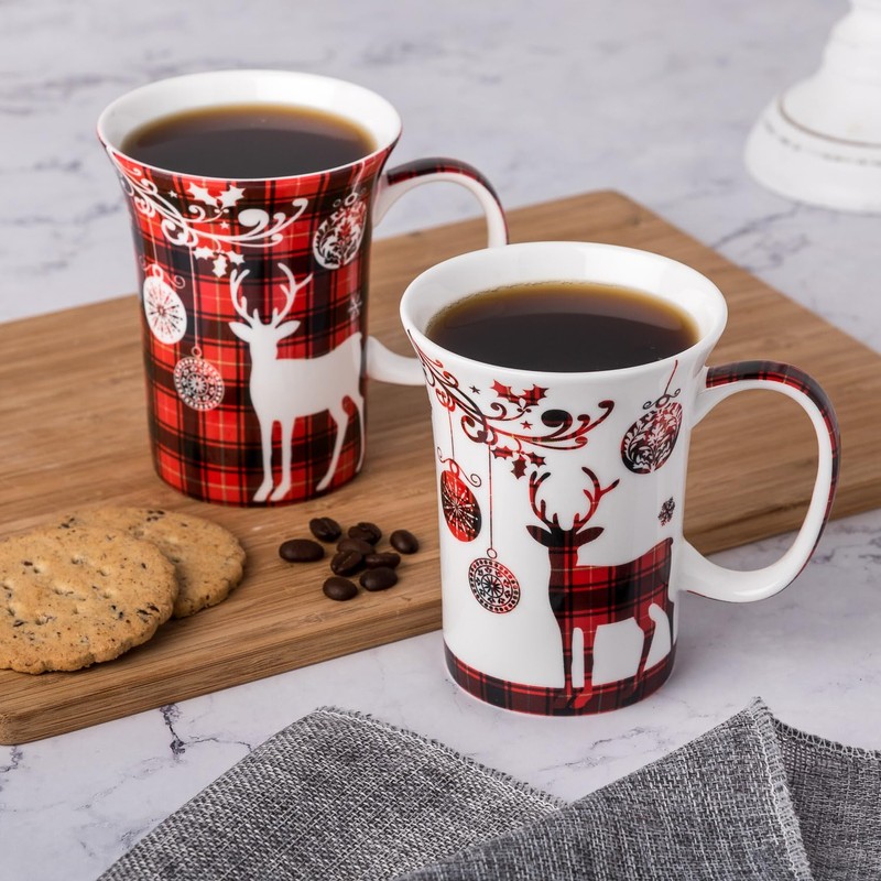Holiday Reindeer Set of 2 Mugs