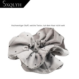 SXQLYH Large Hair Bobbles Scrunchies Fabric for Women, Braid Elastic, Three-Dimensional Styling Hair Band, Elastic Dot Pattern Skrunschis, Ponytail Holder, Hair Band for Women, Thick Long Hair (Grey)