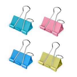 Ufmarine Clips de Carpeta Medianos 3.18 cm de Largo, (40 Unidades) Clips de Papel Coloridos Medianos para Oficina                                     