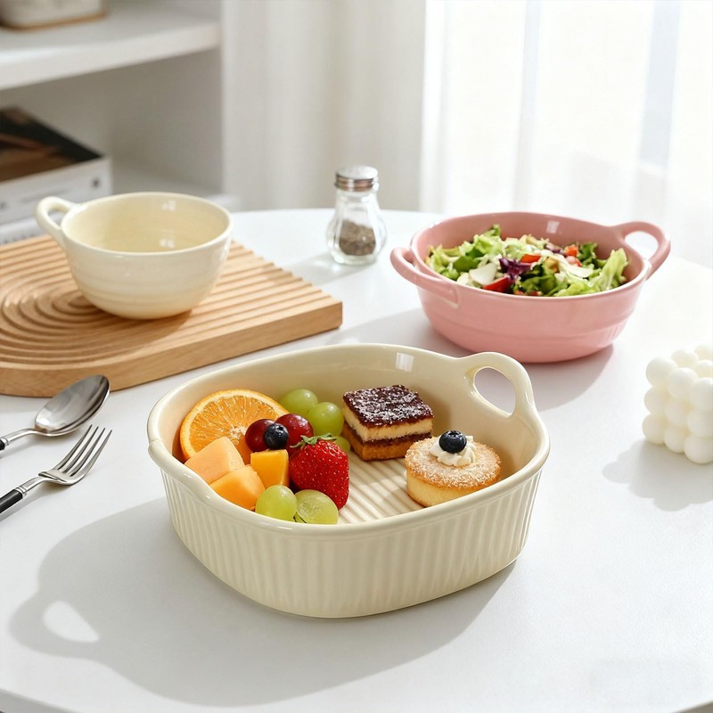 Hot Air Fryer Ceramic Round Baking Tray 18.5 x 16.5