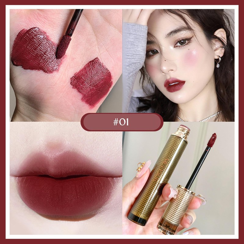 METYSUR Rose Lip Tint, Velvet Matte Tint, Moisturizing Non-Sticky Lipstick,